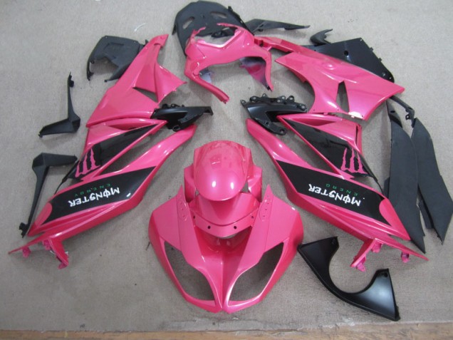 Kawasaki ZX6R 09-12 Motorrad Verkleidungen - Rosa Schwarz Monster Kawasaki ZX6R 09-12 Motorrad Verkleidungen - Rosa Schwarz Monster