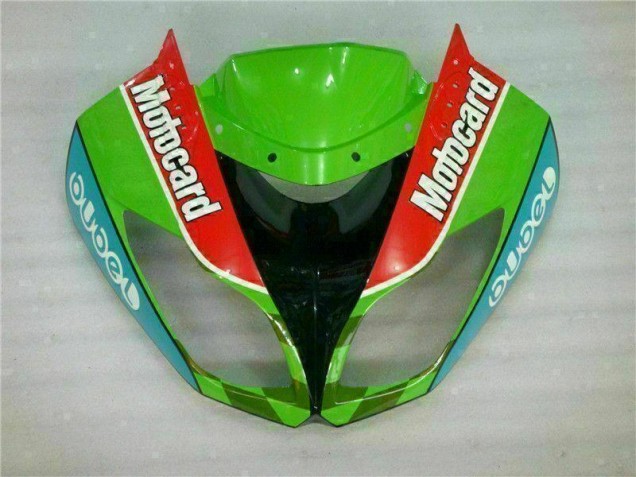 Kawasaki ZX6R 09-12 Motorrad Verkleidungen - Rot Grün Motocard