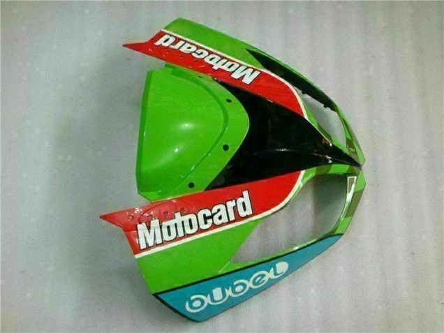 Kawasaki ZX6R 09-12 Motorrad Verkleidungen - Rot Grün Motocard