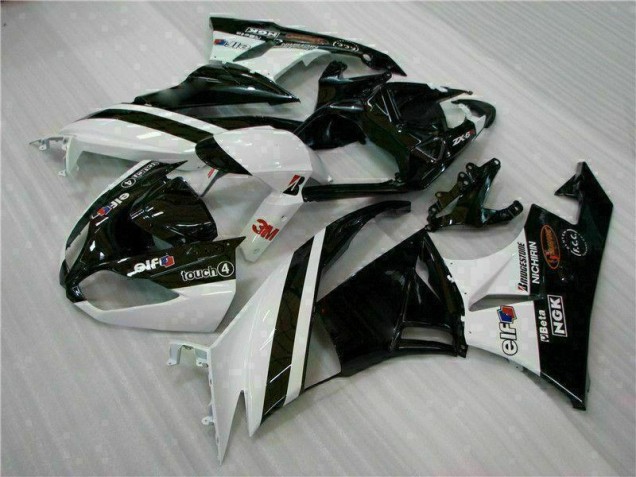 Kawasaki ZX6R 09-12 Motorrad Verkleidungen - Schwarz Weiß 3M Touch4 Kawasaki ZX6R 09-12 Motorrad Verkleidungen - Schwarz Weiß 3M Touch4