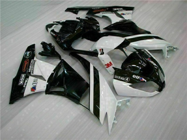Kawasaki ZX6R 09-12 Motorrad Verkleidungen - Schwarz Weiß 3M Touch4 Kawasaki ZX6R 09-12 Motorrad Verkleidungen - Schwarz Weiß 3M Touch4