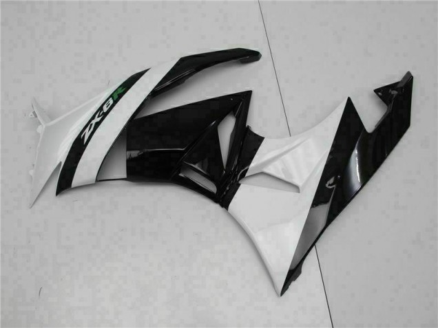 Kawasaki ZX6R 09-12 Motorrad Verkleidungen - Schwarz Weiß Kawasaki ZX6R 09-12 Motorrad Verkleidungen - Schwarz Weiß