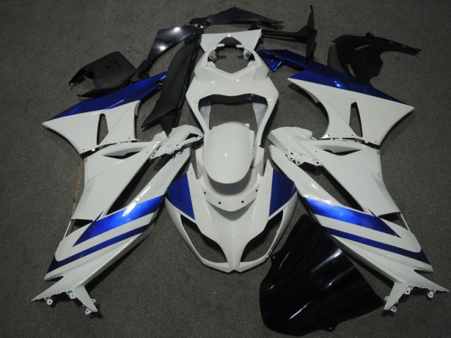 Kawasaki ZX6R 09-12 Motorrad Verkleidungen - Weiß Blau Kawasaki ZX6R 09-12 Motorrad Verkleidungen - Weiß Blau
