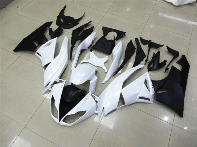 Kawasaki ZX6R 09-12 Motorrad Verkleidungen - Weiß