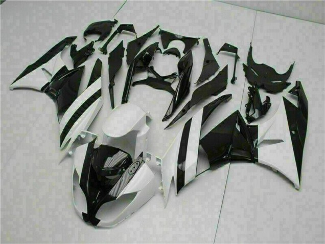 Kawasaki ZX6R 09-12 Motorrad Verkleidungen - Weiß Schwarz Kawasaki ZX6R 09-12 Motorrad Verkleidungen - Weiß Schwarz