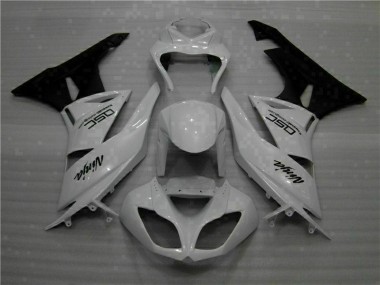 Kawasaki ZX6R 09-12 Motorrad Verkleidungen - Weiß Schwarz Ninja