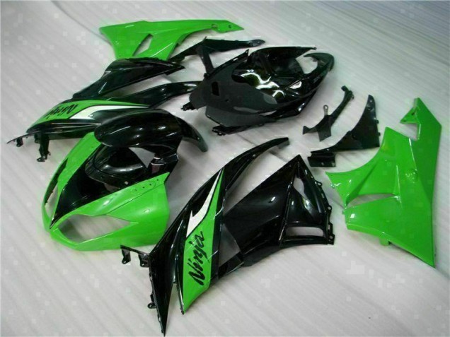 Kawasaki ZX6R 09-12 Motorrad Vollverkleidung - Schwarz Grün Kawasaki ZX6R 09-12 Motorrad Vollverkleidung - Schwarz Grün