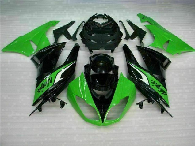 Kawasaki ZX6R 09-12 Motorrad Vollverkleidung - Schwarz Grün Kawasaki ZX6R 09-12 Motorrad Vollverkleidung - Schwarz Grün