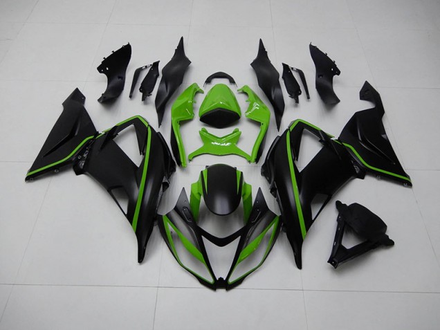 Kawasaki ZX6R 13-18 Motorrad Verkleidung - Schwarz Grün Kawasaki ZX6R 13-18 Motorrad Verkleidung - Schwarz Grün