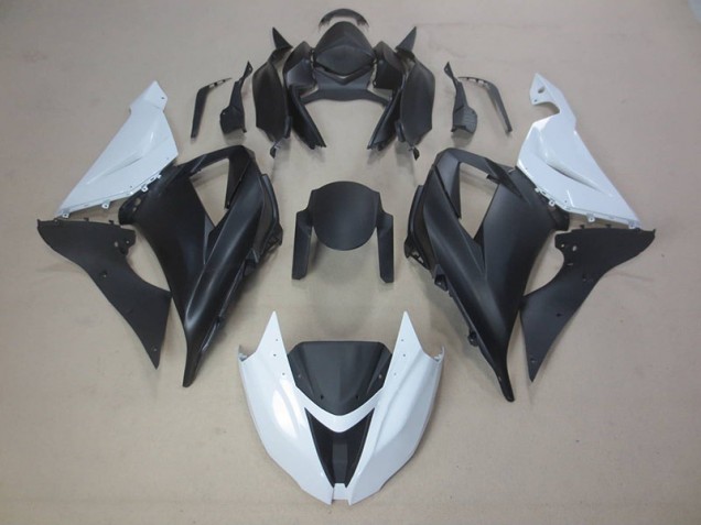 Kawasaki ZX6R 13-18 Motorrad Verkleidung - Schwarz Weiß Kawasaki ZX6R 13-18 Motorrad Verkleidung - Schwarz Weiß