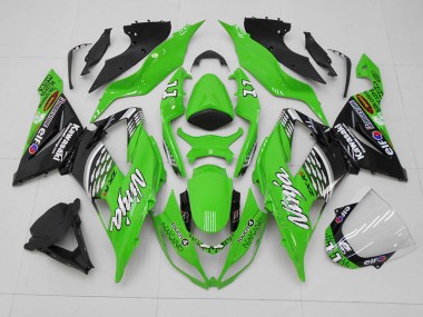 Kawasaki ZX6R 13-18 Motorrad Verkleidungen - Grün Schwarz 11