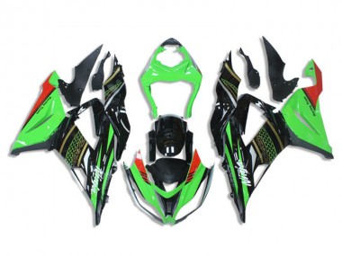 Kawasaki ZX6R 13-18 Motorrad Verkleidungen - Grün Schwarz