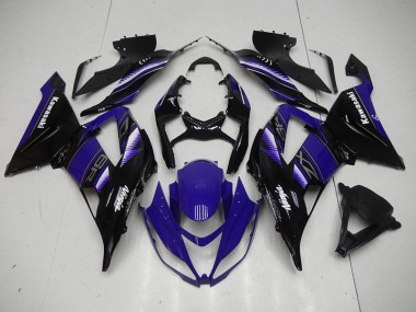 Kawasaki ZX6R 13-18 Motorrad Verkleidungen - Schwarz Blau