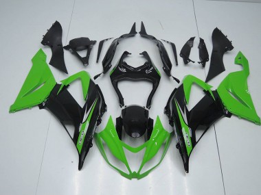 Kawasaki ZX6R 13-18 Motorrad Verkleidungen - Schwarz Grün 636