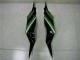 Kawasaki ZX6R 13-18 Motorrad Verkleidungen - Schwarz Grün Kawasaki ZX6R 13-18 Motorrad Verkleidungen - Schwarz Grün