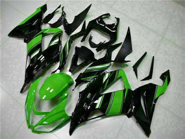 Kawasaki ZX6R 13-18 Motorrad Verkleidungen - Schwarz Grün Kawasaki ZX6R 13-18 Motorrad Verkleidungen - Schwarz Grün