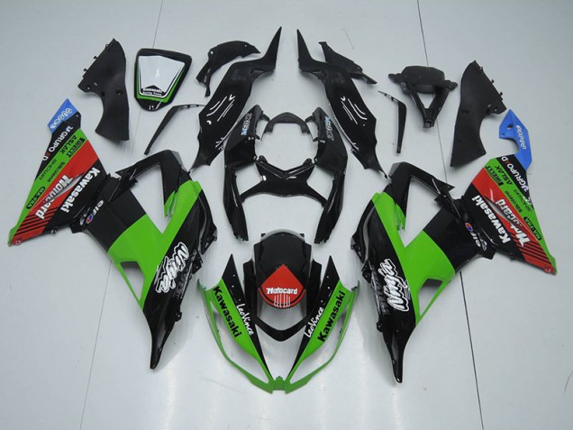 Kawasaki ZX6R 13-18 Motorrad Verkleidungen - Schwarz Grün Rot Motocard Kawasaki ZX6R 13-18 Motorrad Verkleidungen - Schwarz Grün Rot Motocard