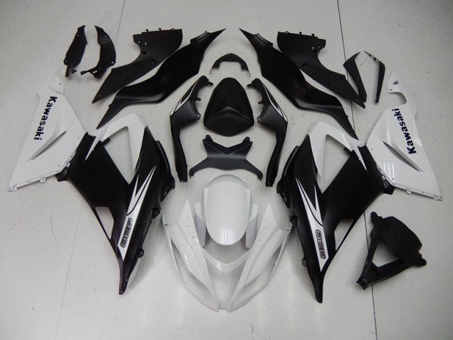 Kawasaki ZX6R 13-18 Motorrad Verkleidungen - Schwarz Weiß Kawasaki ZX6R 13-18 Motorrad Verkleidungen - Schwarz Weiß
