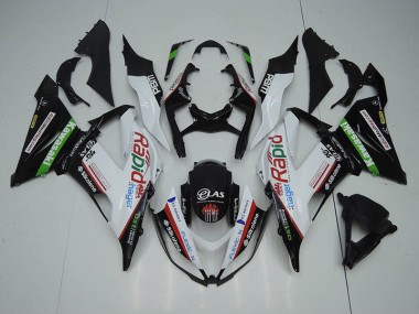 Kawasaki ZX6R 13-18 Motorrad Verkleidungen - Schwarz Weiß Rapid Hager