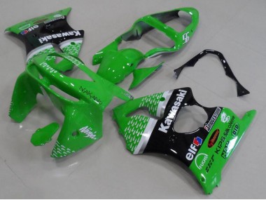 Kawasaki ZX6R 98-99 Motorrad Verkleidungen - Grün Schwarz
