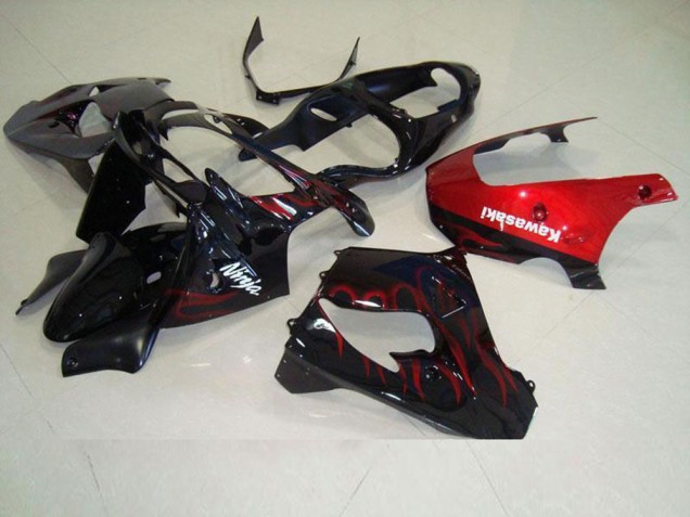 Kawasaki ZX9R 00-01 Motorrad Verkleidungen - Rot Flamme Kawasaki ZX9R 00-01 Motorrad Verkleidungen - Rot Flamme