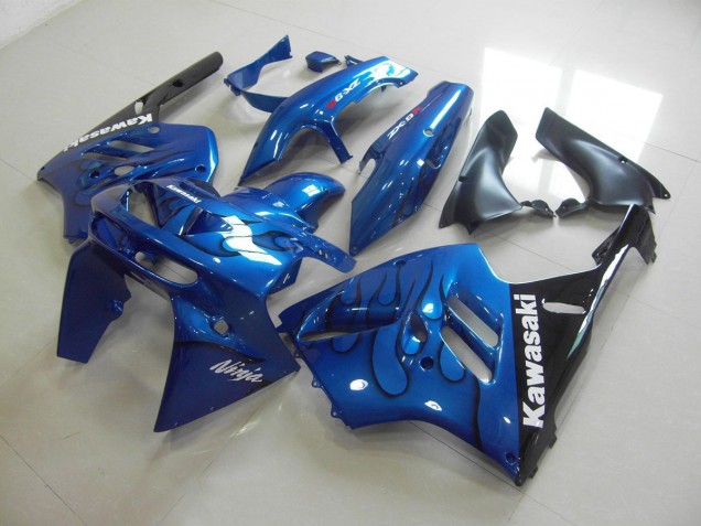 Kawasaki ZX9R 94-97 Motorrad Verkleidung - Blau schwarze Flamme Kawasaki ZX9R 94-97 Motorrad Verkleidung - Blau schwarze Flamme