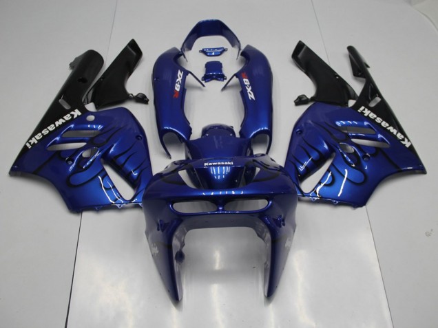 Kawasaki ZX9R 94-97 Motorrad Verkleidungen - Blau schwarze Flamme Kawasaki ZX9R 94-97 Motorrad Verkleidungen - Blau schwarze Flamme