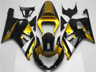 Großhandel Suzuki GSXR 600/750 Motorrad Verkleidung 2001-2003 - Gold Silber Glanzendes Schwarz