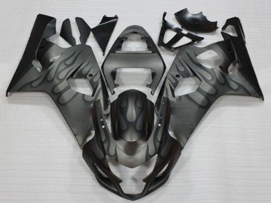 Großhandel Suzuki GSXR 600/750 Motorrad Verkleidung 2004-2005 - Grau Schwarz Flamme