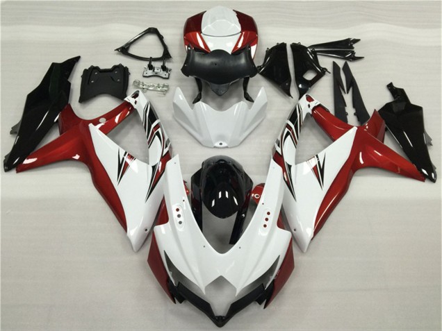Großhandel Suzuki GSXR 600/750 Motorrad Verkleidung 2008-2010 - Weiss Rot Glanzendes Schwarz