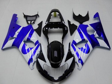 Großhandel Suzuki GSXR 1000 Motorrad Verkleidung 2000-2002 - Weiss Blau Glanzendes Schwarz