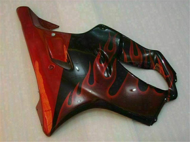 Großhandel Honda CBR600 F4i Motorrad Verkleidung 2004-2007 - Glanzendes Schwarz Rot Flamme