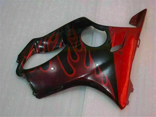 Großhandel Honda CBR600 F4i Motorrad Verkleidung 2004-2007 - Glanzendes Schwarz Rot Flamme