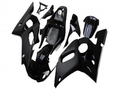 Großhandel Yamaha YZF R6 Motorrad Verkleidung 1998-2002 - Glanzendes Schwarz Matt Schwarz