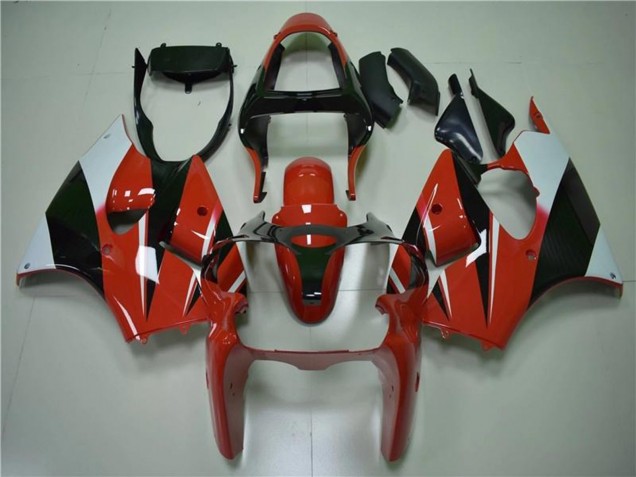 Großhandel Kawasaki ZX6R Motorrad Verkleidung 2000-2002 - Weiss Rot Glanzendes Schwarz