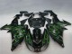 Großhandel Kawasaki ZX10R Motorrad Verkleidung 2006-2007 - Glanzendes Schwarz Grun Flamme