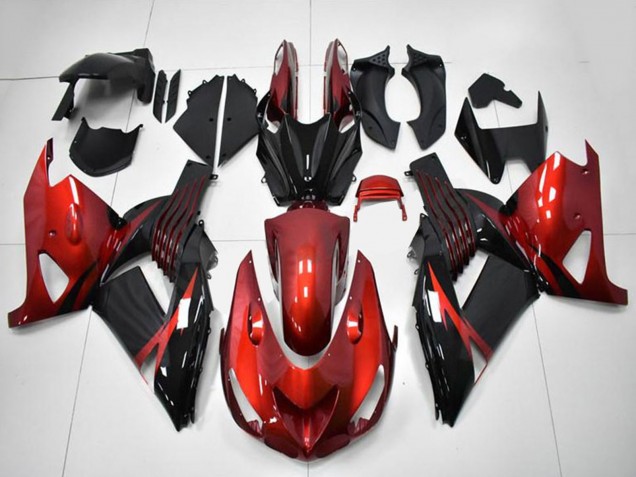Großhandel Kawasaki ZX14R ZZR1400 Motorrad Verkleidung 2006-2011 - Rot Schwarz