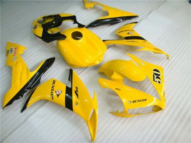 Großhandel Yamaha YZF R1 Motorrad Verkleidung 2004-2006 - Gelb Glanzendes Schwarz Dunlop 50
