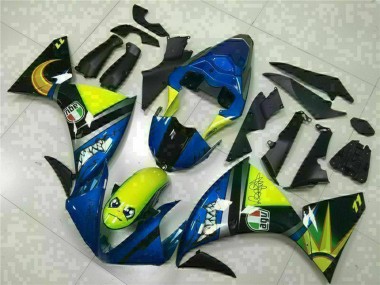 Großhandel Yamaha YZF R1 Motorrad Verkleidung 2009-2011 - Blau Gelb Hai