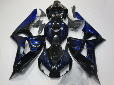 Großhandel Honda CBR1000RR Motorrad Verkleidung 2006-2007 - Glanzendes Schwarz Blau Flamme