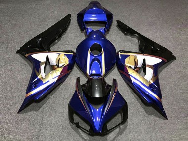 Großhandel Honda CBR1000RR Motorrad Verkleidung 2006-2007 - Blau Weiss Gold Glanzendes Schwarz