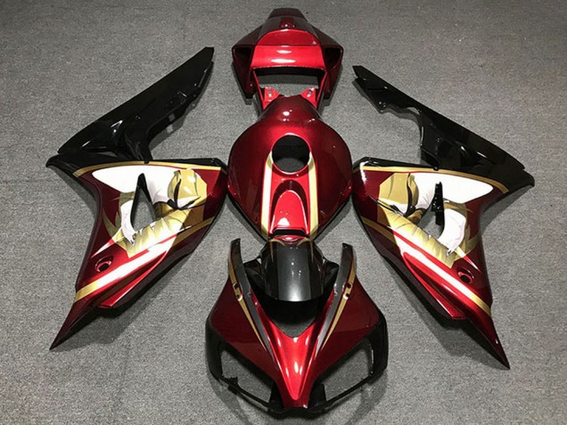 Großhandel Honda CBR1000RR Motorrad Verkleidung 2006-2007 - Rot Weiss Gold Glanzendes Schwarz