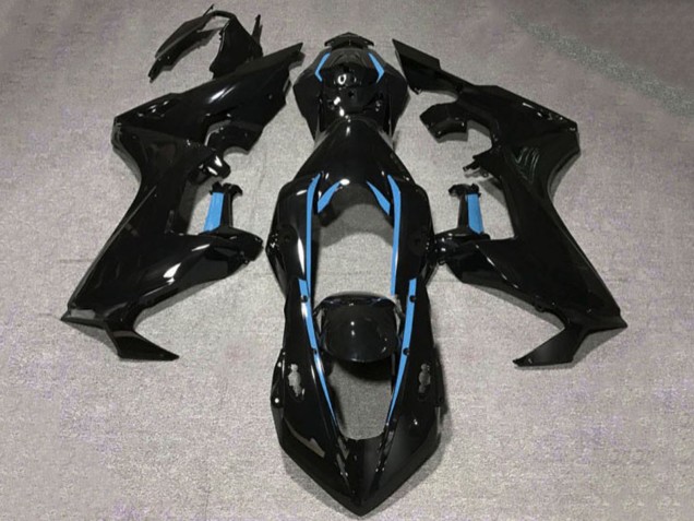 Großhandel Honda CBR1000RR Motorrad Verkleidung 2017-2023 - Glanzendes Schwarz Hellblau Linie