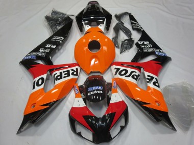 Großhandel Honda CBR1000RR Motorrad Verkleidung 2006-2007 - Orange Weiss Rot Glanzendes Schwarz Repsol