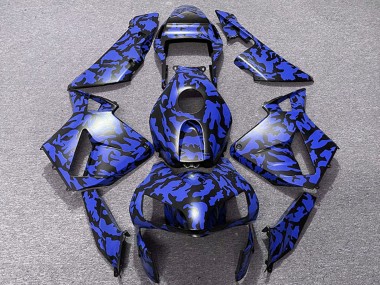 Großhandel Honda CBR600RR Motorrad Verkleidung 2003-2004 - Blau Schwarz Camouflage