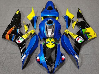 Großhandel Honda CBR600RR Motorrad Verkleidung 2007-2008 - Blau Gelb Glanzendes Schwarz Hai