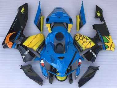 Großhandel Honda CBR600RR Motorrad Verkleidung 2005-2006 - Blau Gelb Schwarz Hai