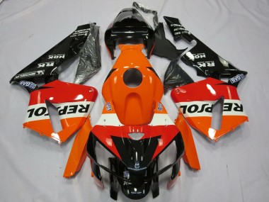Großhandel Honda CBR600RR Motorrad Verkleidung 2005-2006 - Orange Weiss Rot Glanzendes Schwarz Repsol