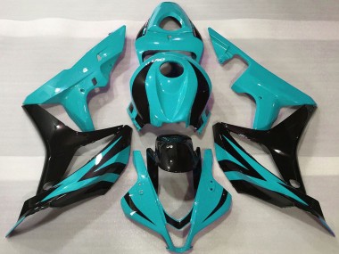 Großhandel Honda CBR600RR Motorrad Verkleidung 2007-2008 - Cyan Blau Glanzendes Schwarz OEM Stil