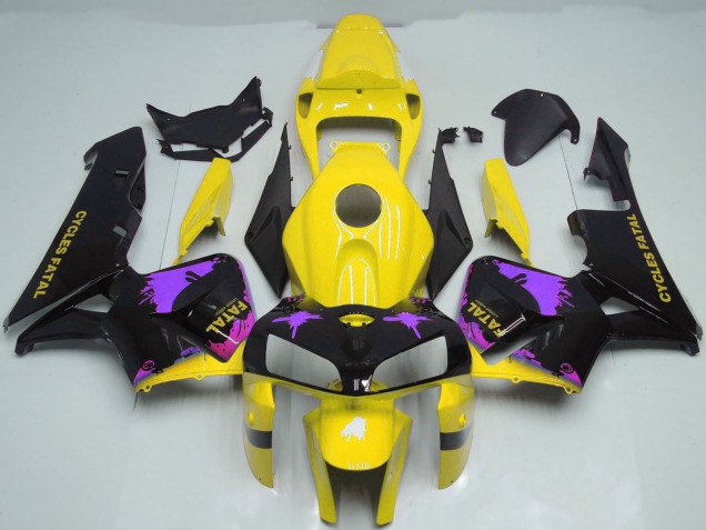 Großhandel Honda CBR600RR Motorrad Verkleidung 2005-2006 - Glanzendes Schwarz Gelb Lila Spritzer